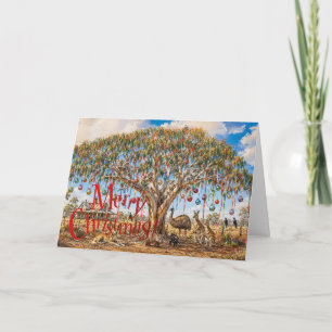 Tarjeta Adornos de Navidad de animales australianos en euc