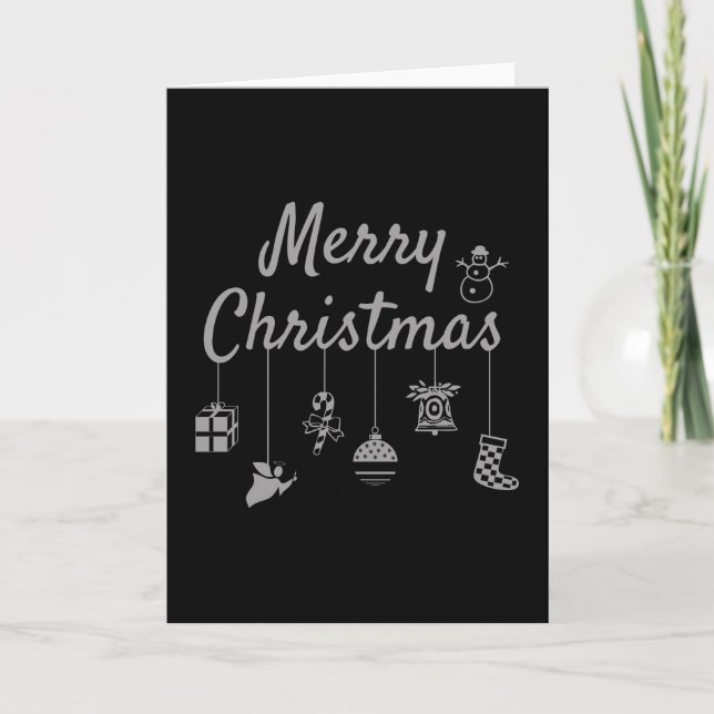 Tarjeta Adornos de Navidad Feliz (Anverso)