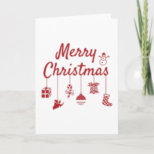 Tarjeta Adornos de Navidad Feliz