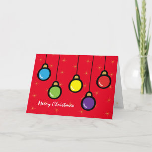 Tarjeta Adornos de Navidad Feliz Estrella Dorada Saludo