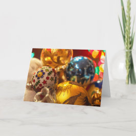 Tarjeta Adornos Navideños Festivos en Primer Plano