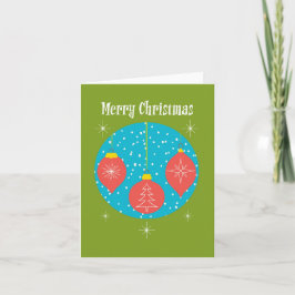 Tarjeta Adornos Navideños Modernos de Mitad de Siglo