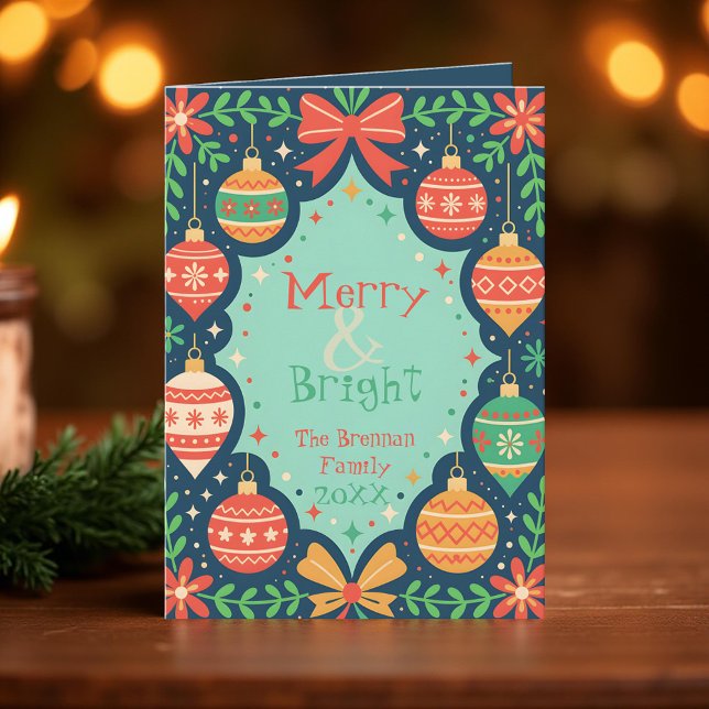 Tarjeta Adornos Retro Campestres Alegre y Brillante Fiesta (Subido por el creador)