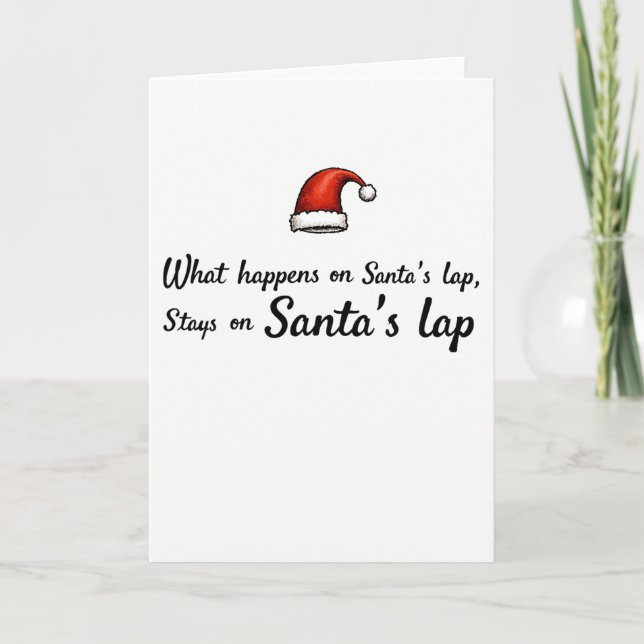 Tarjeta Adult Christmas card what happens on Santas lap (Anverso)