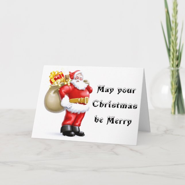 TARJETA **ADULTO SANTA HUMOR** PARA USTED EN NAVIDADES (Anverso)