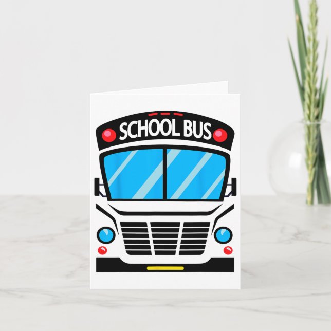 Tarjeta Adultos Y Niños Disfraces De Autobús Escolar Hallo (Anverso)
