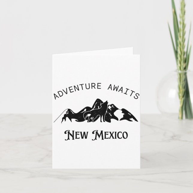 Tarjeta Adventure Awaits Vacation Travel New Mexico  (Anverso)