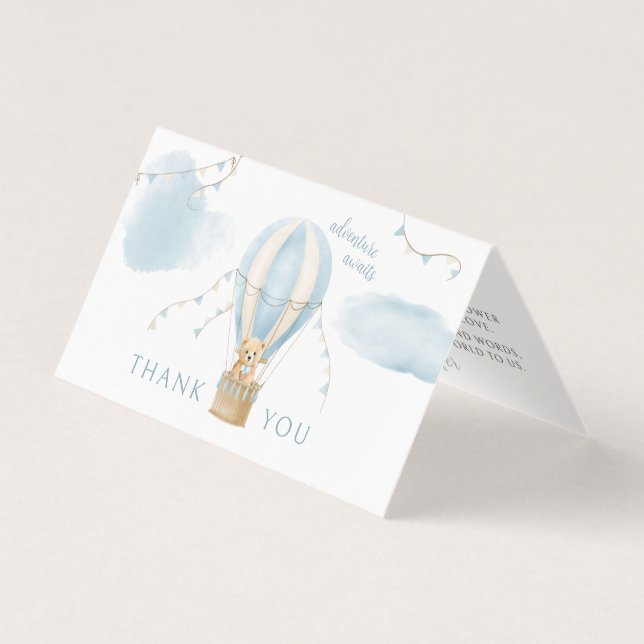 Tarjeta Adventure Awath Teddy Bear Baby Shower Foldable (Anverso)