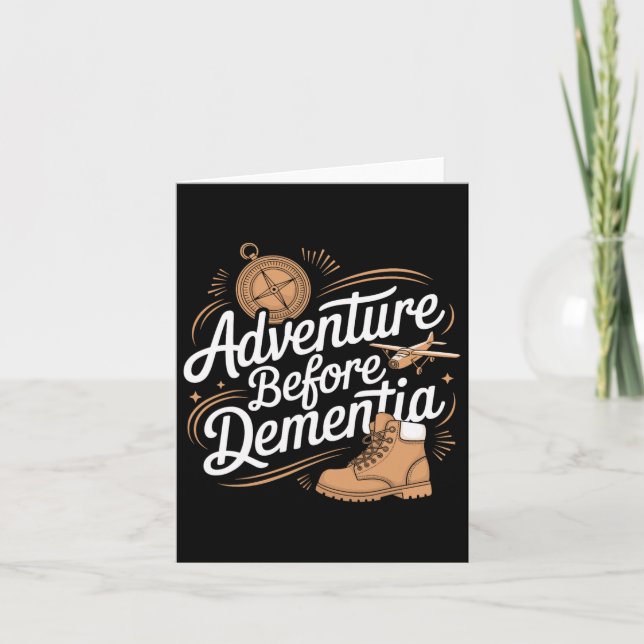 Tarjeta Adventure Before Dementia Travel Wilderness Outdoo (Anverso)