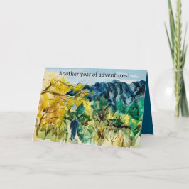 Tarjeta Adventure Birthday Hiking Trail Mountain Landscape