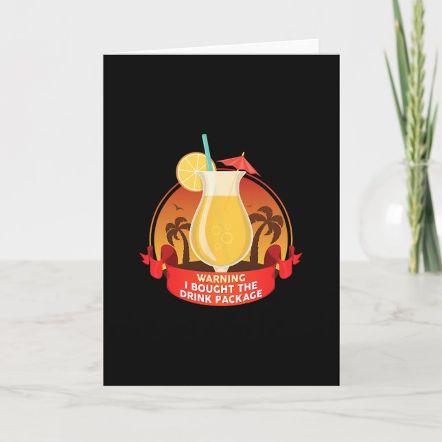 Tarjeta Advertencia Compré El Paquete De Bebidas  (Anverso)