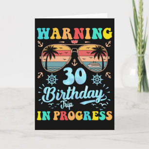 Tarjeta Advertencia Cumpleaños 30 Viaje en Curso Divertido