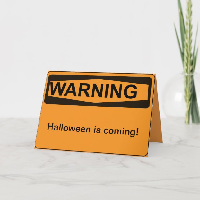 Tarjeta Advertencia de Halloween (Anverso)