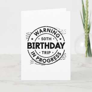 Tarjeta Advertencia divertida de cincuenta años Cumpleaños