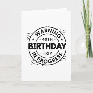 Tarjeta Advertencia divertida de cuarenta años Cumpleaños