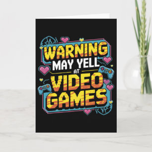 Tarjeta Advertencia Puede Gritar En Videojuegos Divertido 