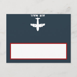 Tarjeta aérea de lugar de escritura Vuelo Azul/Roj