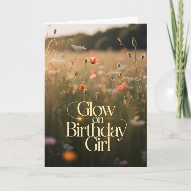 Tarjeta Aesthetic Sun Drenched Golden Hour Botanical (Anverso)