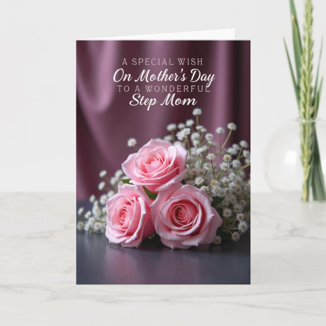 Tarjeta Afectuosa de Rosas Rosadas (Anverso)