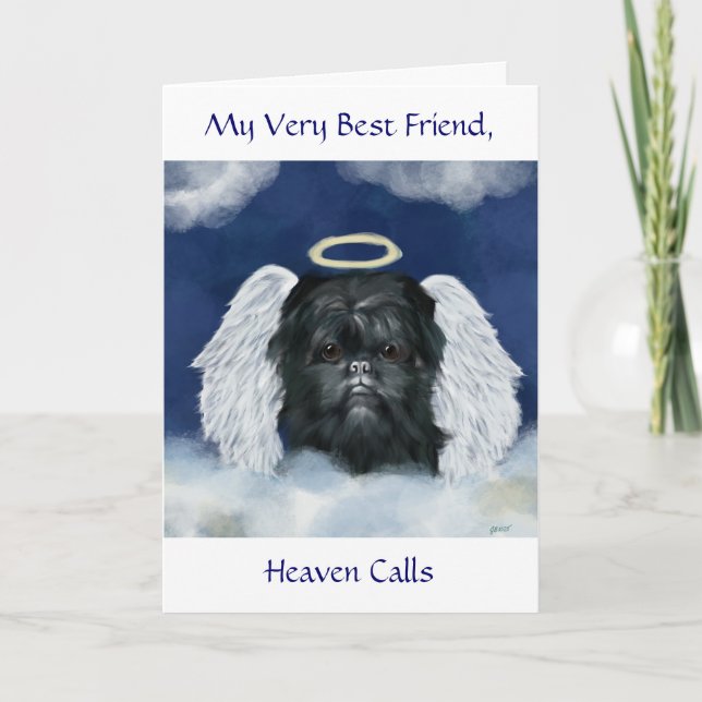 Tarjeta Affenpinscher Ángel (Anverso)
