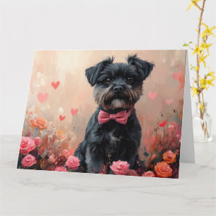 Tarjeta Affenpinscher con Rosas - Día de San Valentín