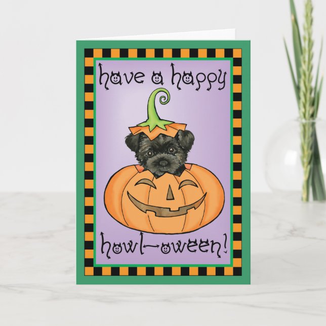Tarjeta Affenpinscher de Halloween (Anverso)