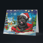 Tarjeta Affenpinscher en Navidades de Nieve en Sleigh<br><div class="desc">Tarjeta de Navidades Affenpinscher en Sleigh Snow</div>