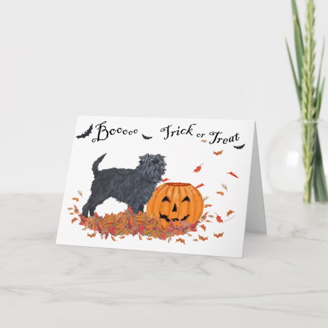 Tarjeta Affenpinscher Halloween (Anverso)