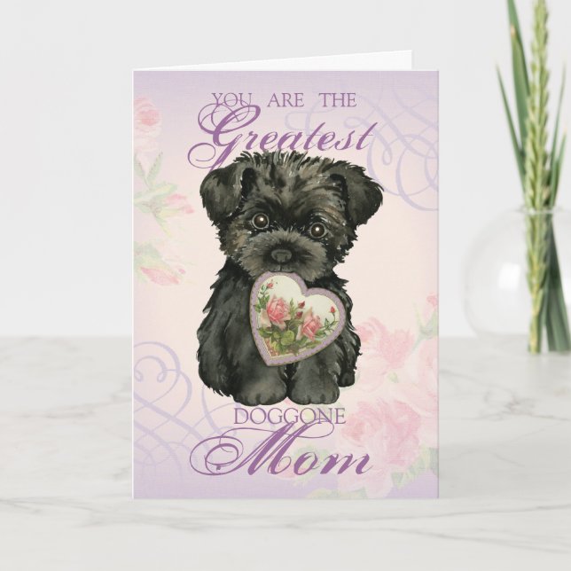 Tarjeta Affenpinscher Heart Mom (Anverso)