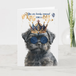 Tarjeta Affenpinscher King por un día divertido cumpleaños