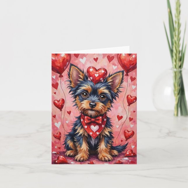 Tarjeta Affenpinscher with Red Hearts Valentine's Day (Anverso)