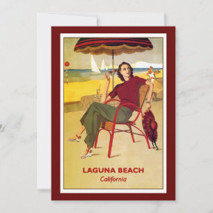 Tarjeta Afiche de la época de California, Laguna Beach,