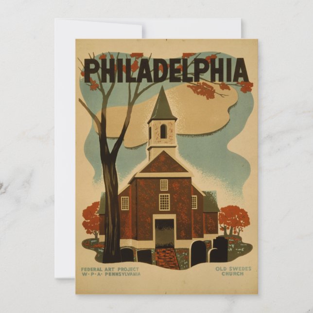 Tarjeta Afiche de la época de Filadelfia (Anverso)
