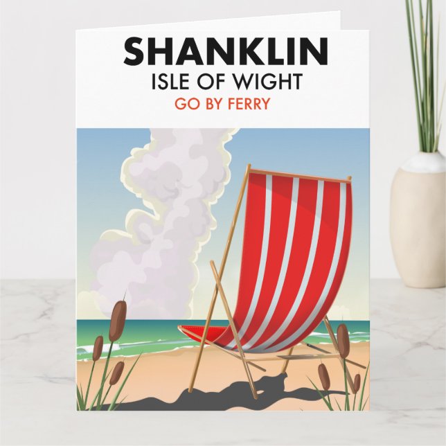 Tarjeta Afiche de la isla Shanklin Beach de wight travel. (Anverso)