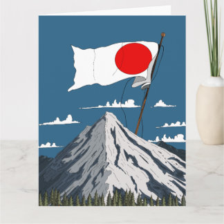 Tarjeta Afiche de viaje de la bandera japonesa