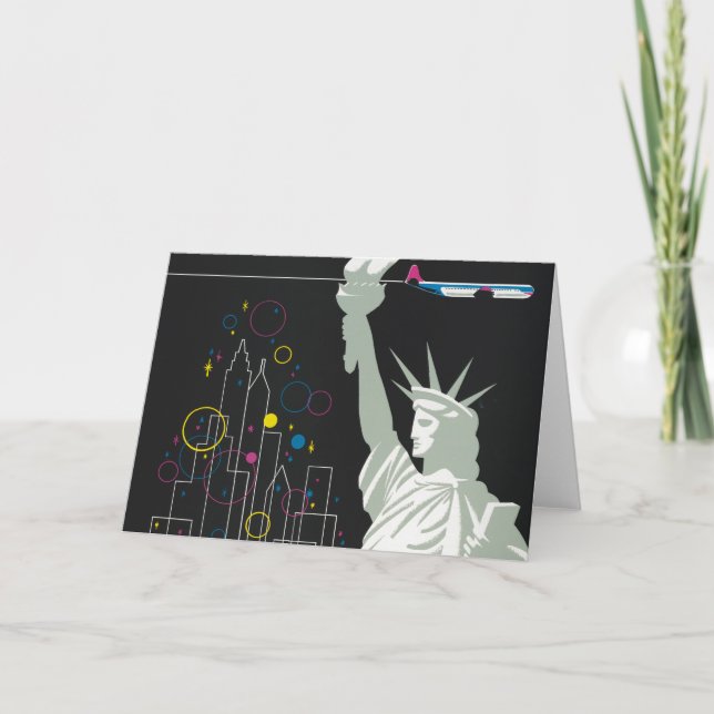 Tarjeta Afiche De Viajes Para Volar Northwest Airlines (Anverso)