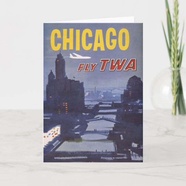 Tarjeta Afiche De Viajes Para Vuelos De Trans World Airlin (Anverso)