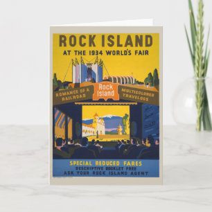 Tarjeta Afiche vintage de la Feria Mundial de Chicago de 1