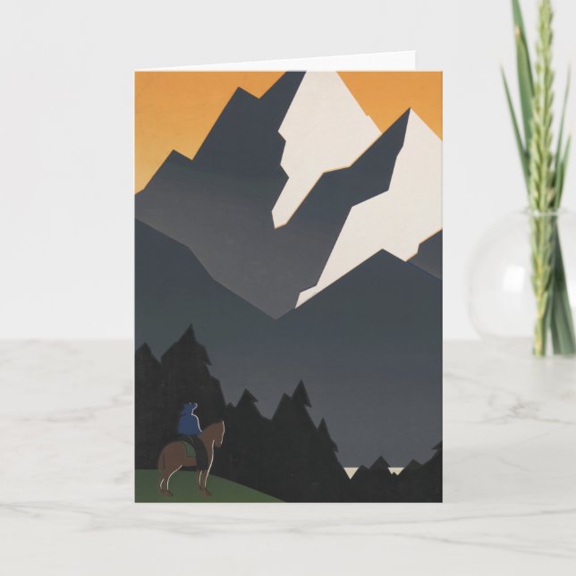 Tarjeta Afiche Vintage Que Promueve Viajes A Montana. (Anverso)