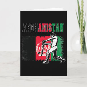 Tarjeta Aficionado de críquet con la bandera de Afganistán