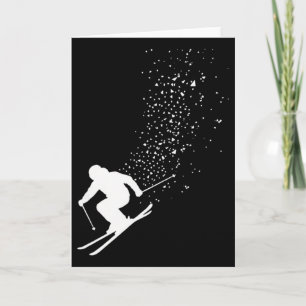 Tarjeta Aficionado de deportes de invierno Esquiador genia
