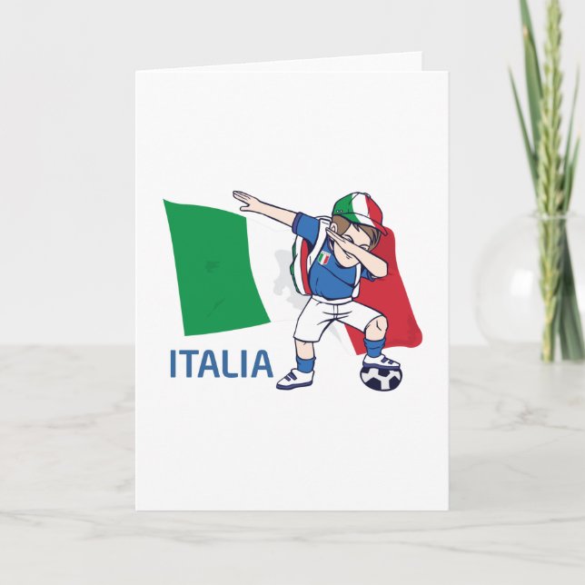 Tarjeta Aficionado de fútbol de Italia niño dabbing (Anverso)