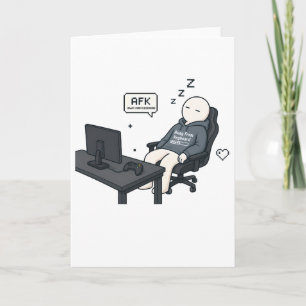 Tarjeta AFK Lejos Del Teclado Chiste De Jugador Meme
