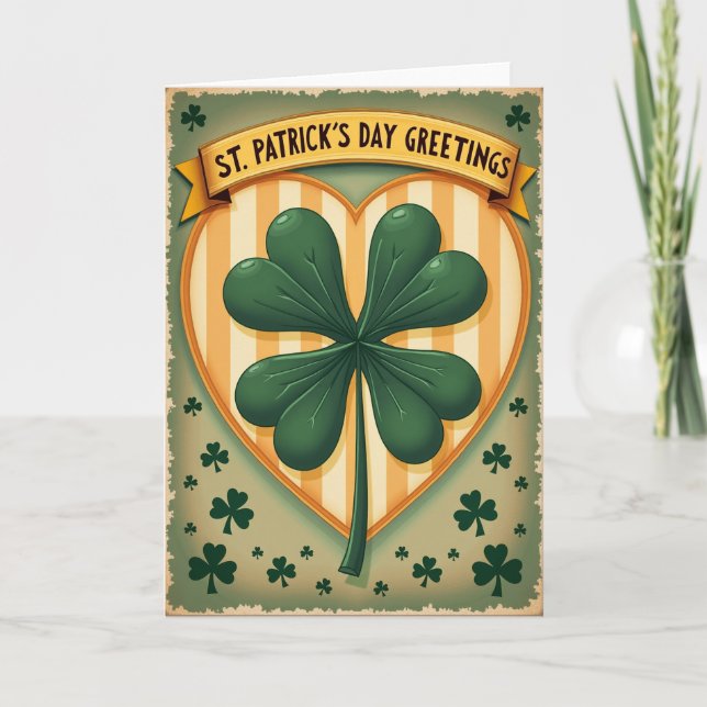 Tarjeta afortunada de San Patricio vintage (Anverso)