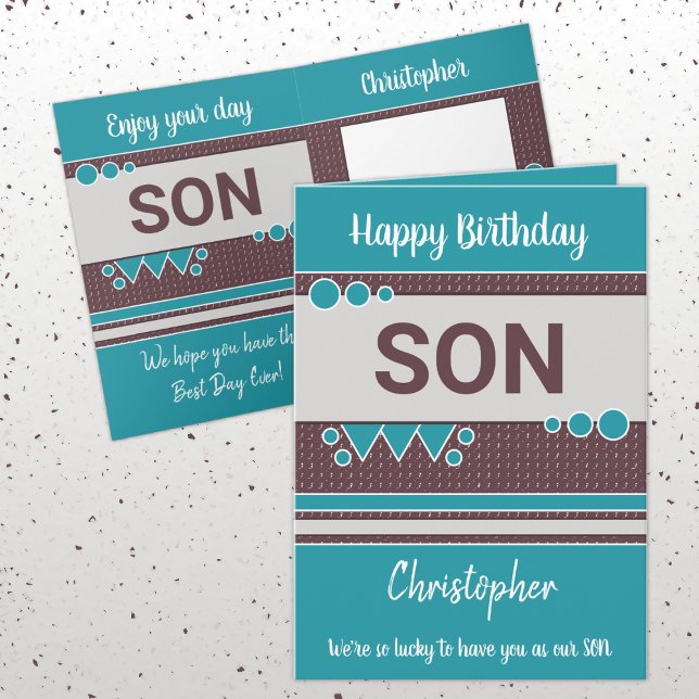 Tarjeta Afortunadamente por tener un hijo de cumpleaños ma (Subido por el creador)
