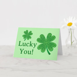 Tarjeta Afortunadamente St Patrick's Day Cumpleaños 4 Leaf