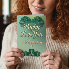 Tarjeta Afortunado de Amarte Nombre Personalizado Día de S