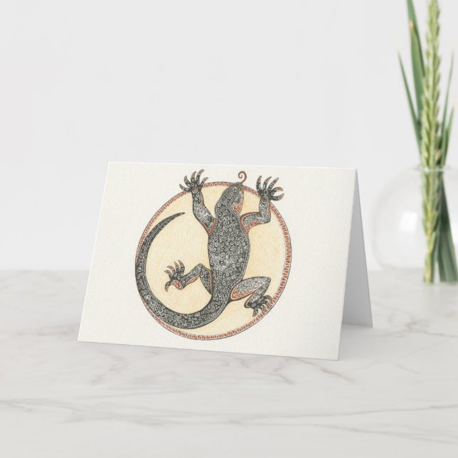 Tarjeta Afortunado el lagarto de Sedona, Arizona (Anverso)