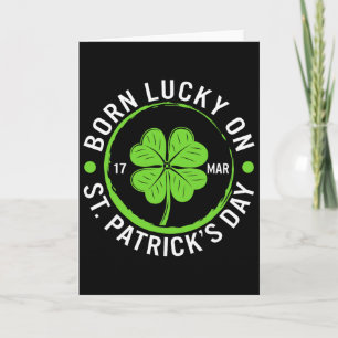 Tarjeta Afortunado Nacido El Día De San Patricio 17 De Mar