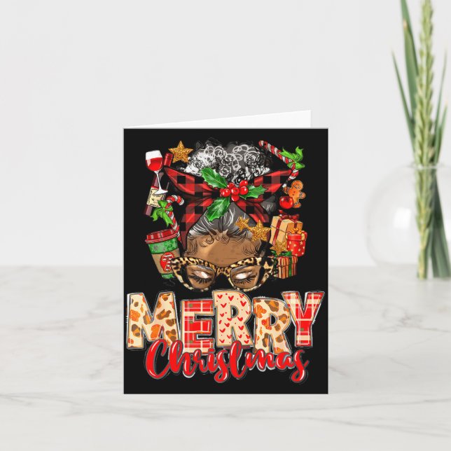 Tarjeta African American Christmas African Black Xmas Mom  (Anverso)
